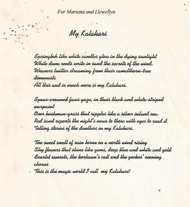 My Kalahari the poem